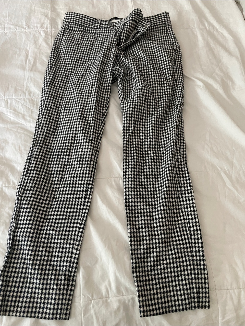 Banana Republic Sloan Black & White Houndstooth Straight Pants
